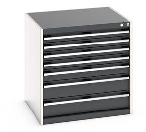 Bott Cubio drawer cabinet with overall dimensions of 800mm wide x 750mm deep x 800mm high Cabinet consists of 4 x 75mm, 1 x 100mm and 2 x 150mm high drawers 100% extension drawer with internal dimensions of 675mm wide x 625mm deep. The drawers... Bott Drawer Cabinets 800 x 750